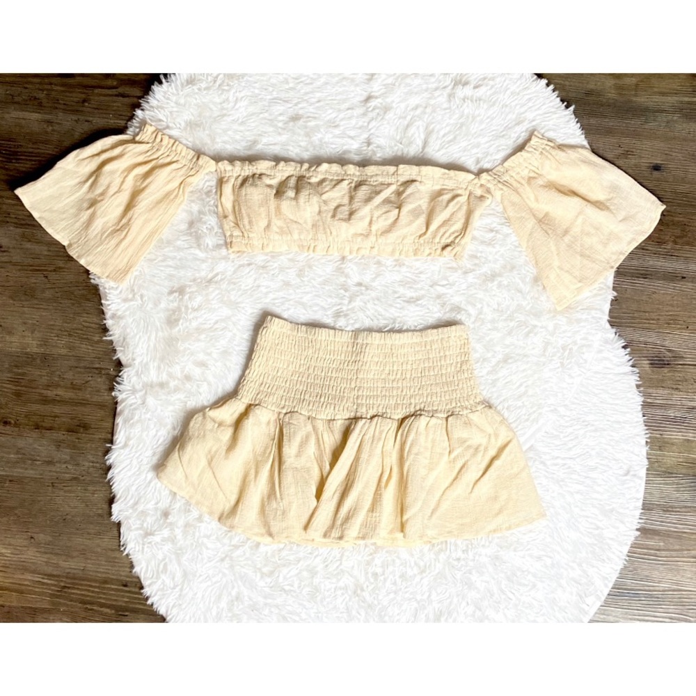 2 Piece Nude Skirt Set